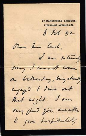 The image shows the first page of one letter only.